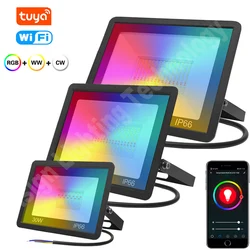 220V Tuya inteligentne światło halogenowe 100W 50W 30W reflektor RGB wodoodporny IP66 reflektory LED reflektory do oświetlenia zewnętrznego