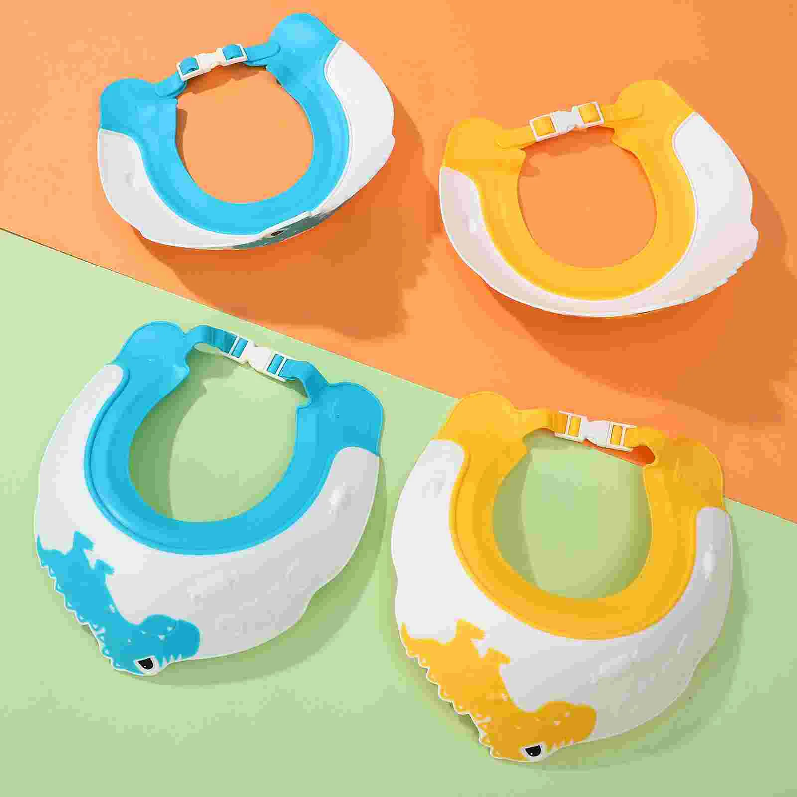 4 Pcs Baby Hair Washing Hat Set Kids Shower Caps Adjustable Dinosaur Design Toddler Bath Time Companion Safe Skin Friendly