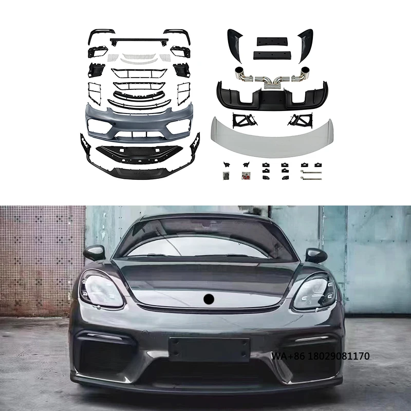 

Автомобильная решетка, передний бампер, комплекты кузова, спойлер, материал PP, подходит для 2017-2023 718 982, обновление Boxster GT4