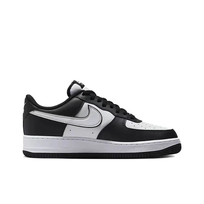 Nike Air Force 1 Low "Panda" preto e branco casual retrô versátil calçados esportivos masculinos e femininos, sapatos de cano baixo antiderrapantes