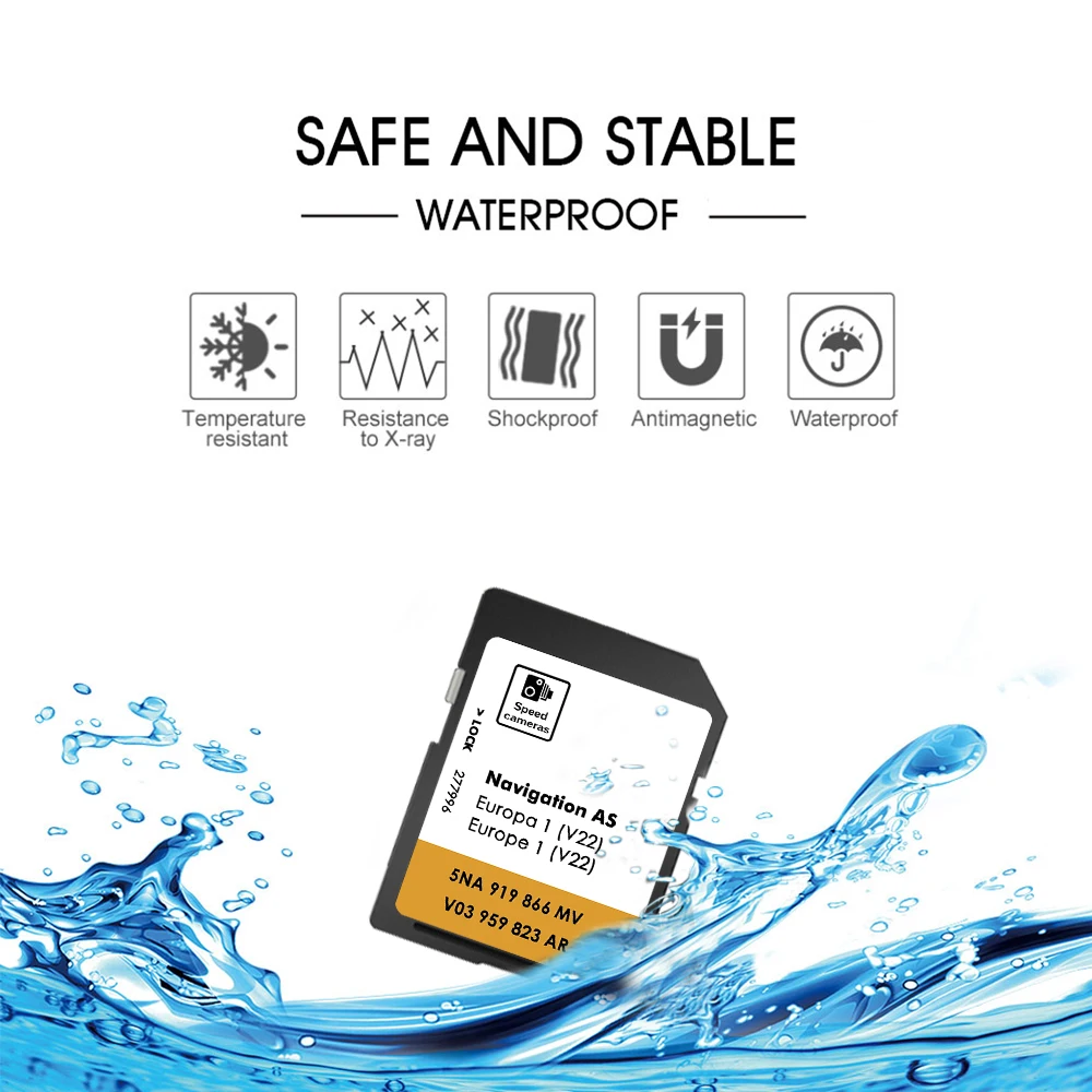 5NA919866MV Speicherkarte SD Card Europa V22 الملاحة تحديث Navi Kartendaten جديد لنظام الوسائط اكتشف VW AS