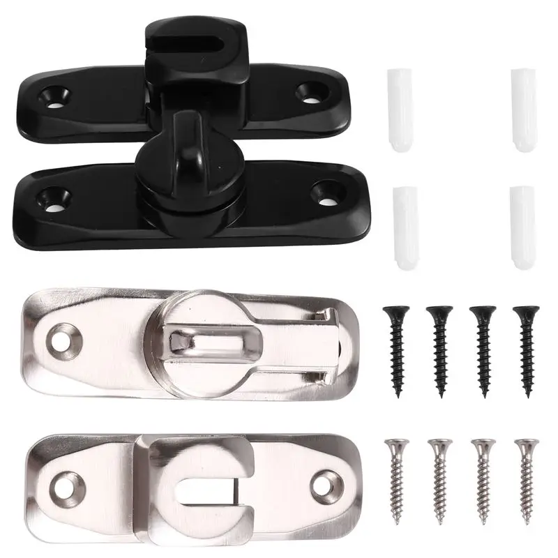 

B14C 2Set 90/180° Flip Gate Latch Door Lock Buckle Latch Zinc Alloy Door Latches Window Locks Door Sliding Bolt