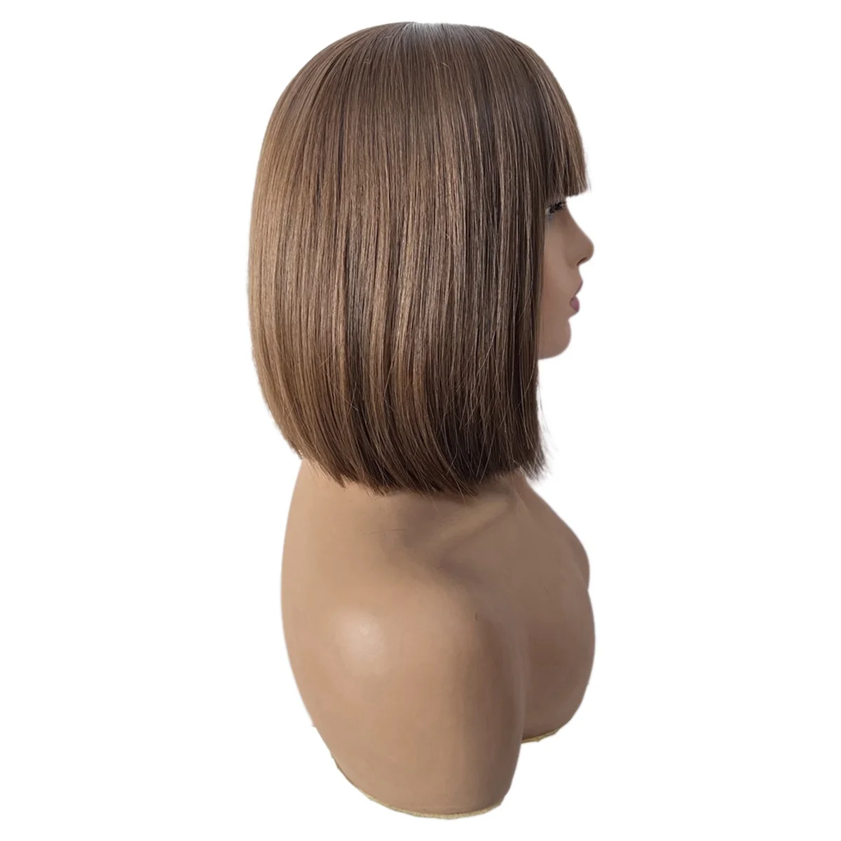 Synthetic Wig Elegant Wig Net Blue Brown Short Hair Wig Head Covering