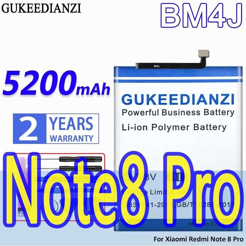 

Аккумулятор GUKEEDIANZI большой емкости BM4J 5100 мАч для Xiaomi Redmi Note 8 Pro, аккумуляторы для мобильных телефонов