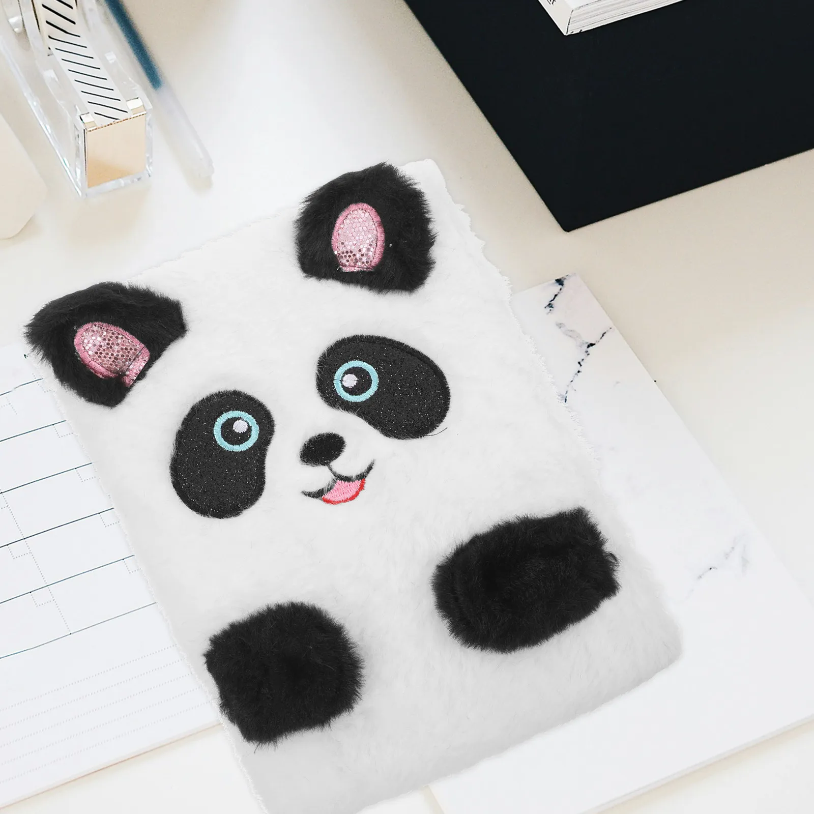 Panda Notebook Cartoon Memo Writing Pad Lock Notepad Quality Paper Colorful Durable School Office Travel