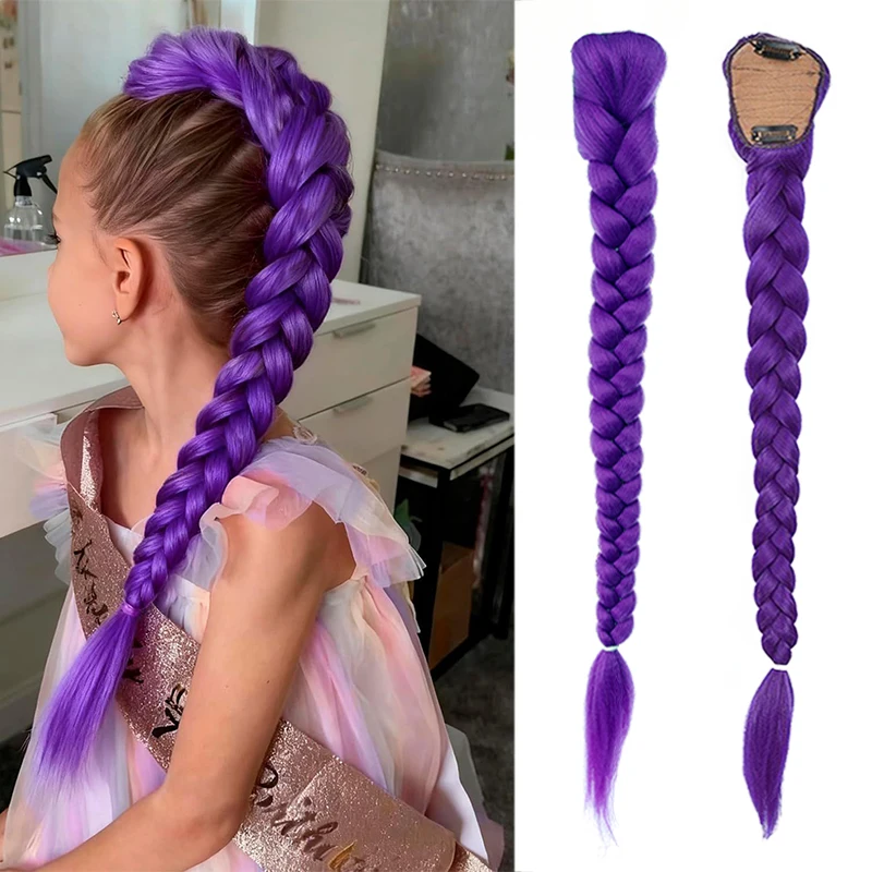Cos wig Skpop witch hunt group purple wig Mirazoi cosplay big Fried Dough Twists braid