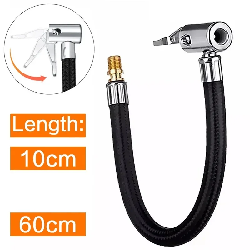 ท่อเติมลมยางจักรยานรถจักรยานยนต์ MTB หัวฉีดเชื่อมต่อที่รวดเร็วปั๊มลมหลอดขยายอะแดปเตอร์ล็อคลมเชย