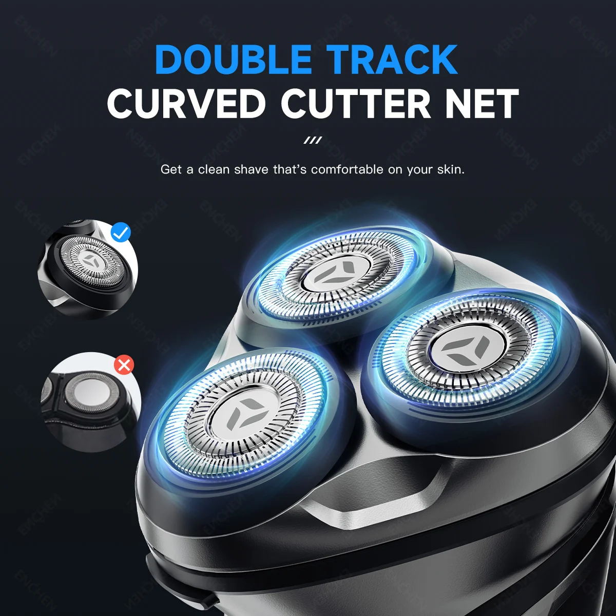 ENCHEN Blackstone plus Electrical Rotary Shaver Full Body Washable IPX7 Waterproof Dry Wet Dual Use Rechargeable Shaving Machine