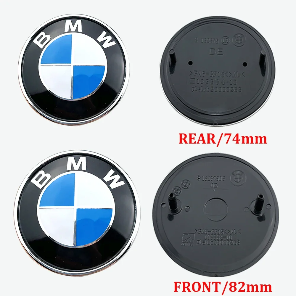 Emblema de coche de 82 mm y 74 mm para capó delantero y maletero trasero, emblema BMW M para E46, E36, E34, F10, E90, F30, E60, F30, E53, E30, E92, E87, X1, X3, X5, M3