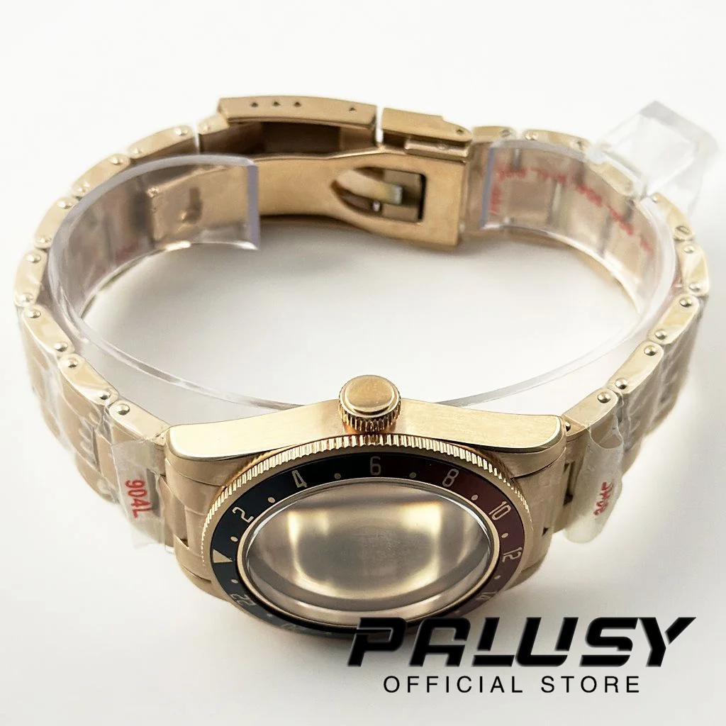 39 مللي متر معقمة ارتفع الذهب مقاوم للماء القبة الياقوت الكريستال الفولاذ المقاوم للصدأ ساعة تناسب NH34 NH35 NH36 ETA 2824 PT5000 حركة