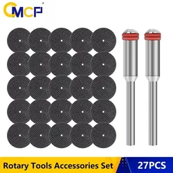 CMCP Metal Cutting Disc Circular Saw Blade 27pcs 32mm With Mandrels Grinding Wheels for Dremel Rotary Tools Metal Sanding Disc