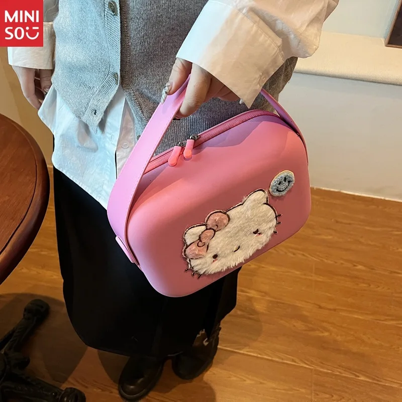 Miniso Dopamine Hello Kitty Makeup Bag, Ins Fashion Portable Toiletry Case for Travel
