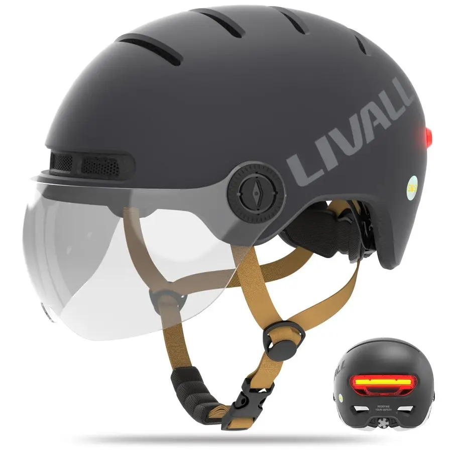 

Умный велосипедный шлем L23 со светодиодной подсветкой, съемный козырек, сертифицированный NTA8776, велосипедный шлем с обнаружением падения для взрослых M