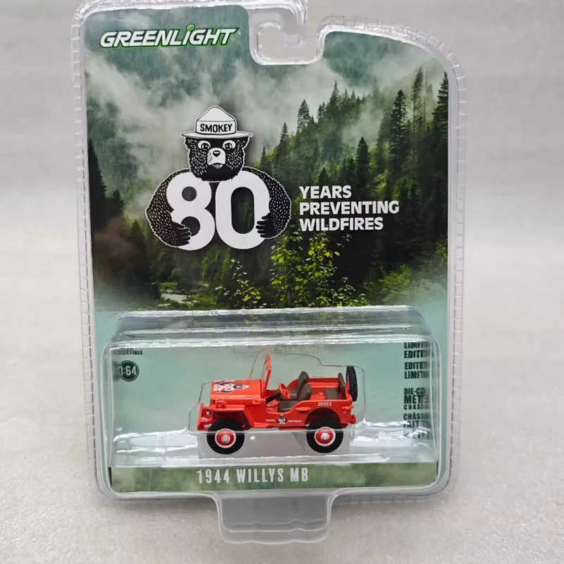 

Литой под давлением Greenlight, масштаб 1:64, 1944 г., имитация сплава, модель автомобиля Willys's MB, статическая коллекция, украшенные праздничными игрушками, сувенирный подарок