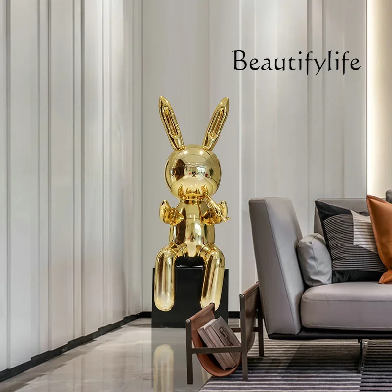 Rabbit Sculpture Art Device Model Room Cartoon Large Floor Ornaments