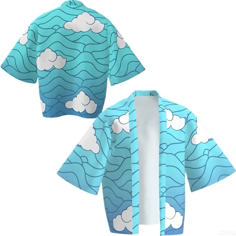 Demon Killer Cartoon Kimono Style Jacket Anime Cape Half Sleeve Cardigan image 6
