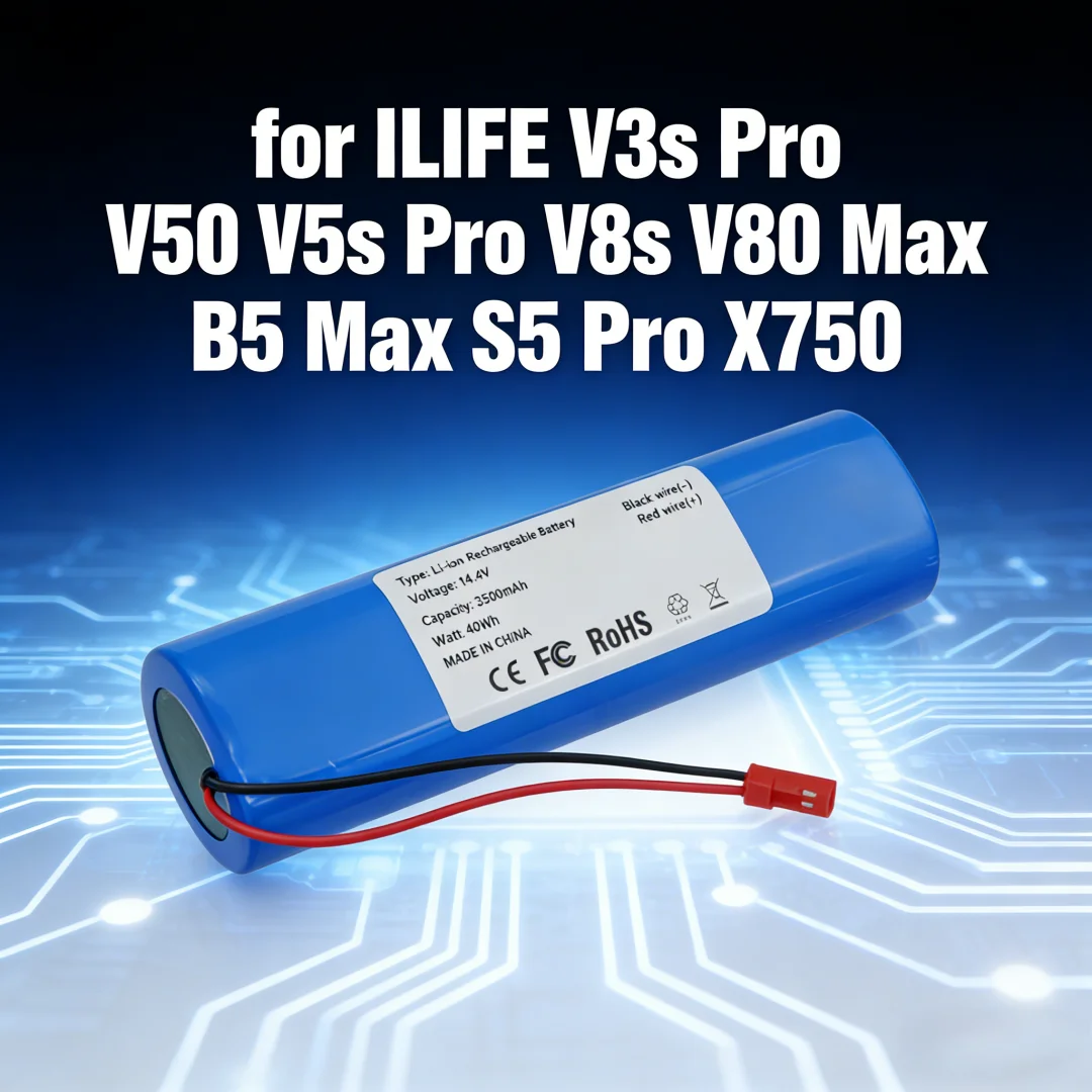 14.8V 2.6Ah-6.8Ah Li-ion Battery for ILIFE V3s Pro V5s Pro V8s V80 Max X750 B5 Max S5 Pro Robot Vacuum Cleaner Replacement Power