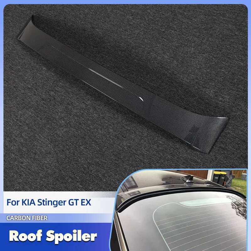 

Car Rear Roof Spoiler Wings Carbon Fiber for KIA Stinger GT EX Hatchback 2018-2023 Rear Spoiler Boot Wing Lip Window Trim FRP