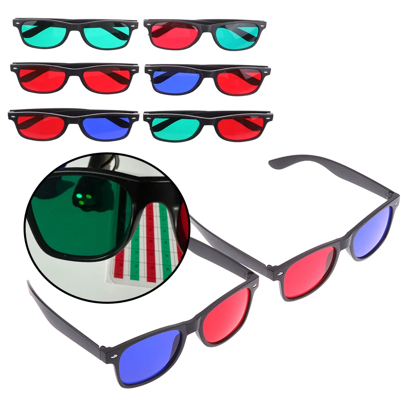 1Pcs Amblyopia Glasses Black Frame Red Blue Green 3D Glasses For Amblyopia Training Vision Correction Training Practice For Teen