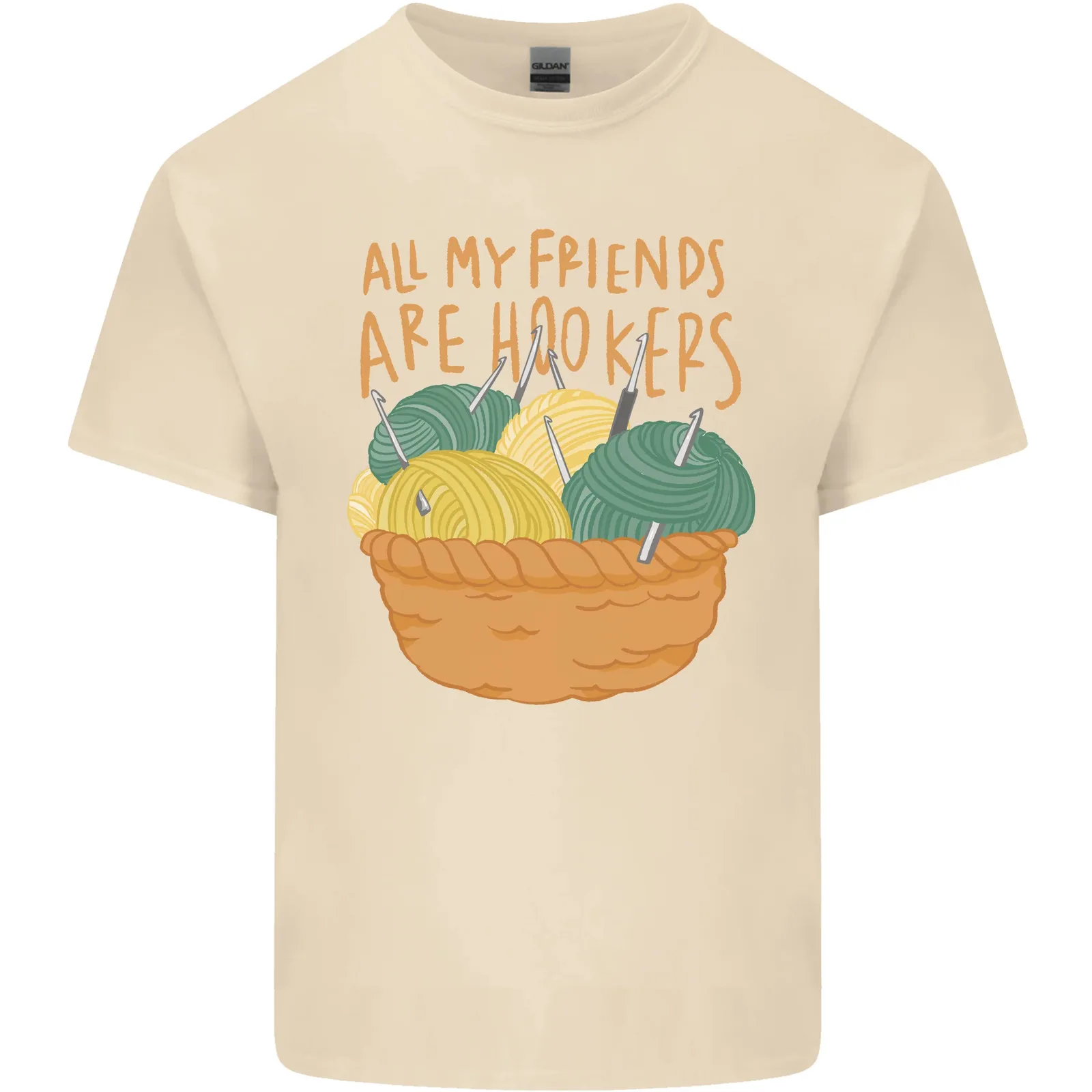 Friends Hookers Funny Crochet Knitting Mens Cotton T-Shirt Tee Top