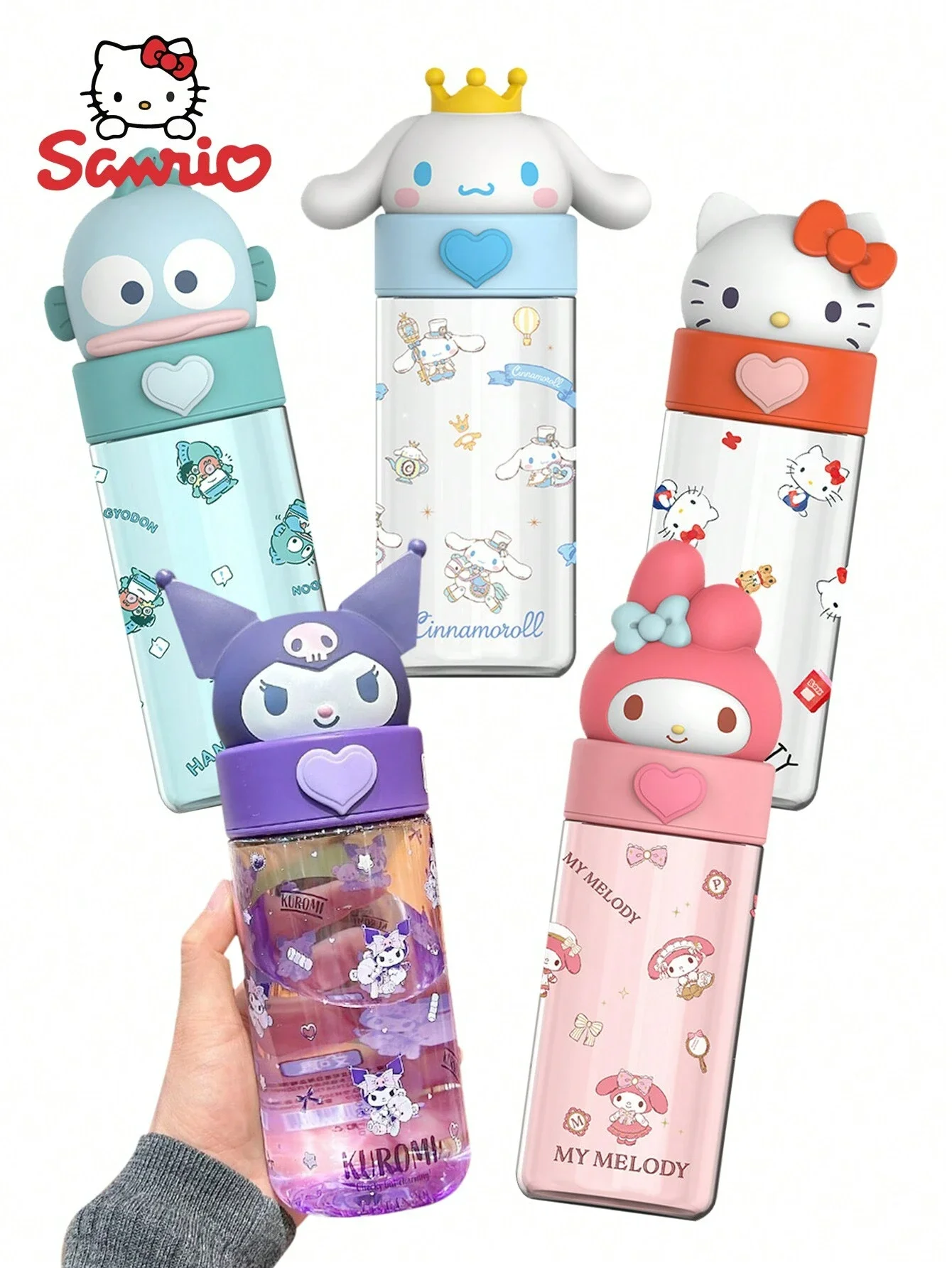 500ML Kawaii Sanrioed Cinnamoroll Water Bottle Anime Kuromi My Melodys Thermos Cups Cartoon Pochacco Juice Insulated Girls Gifts