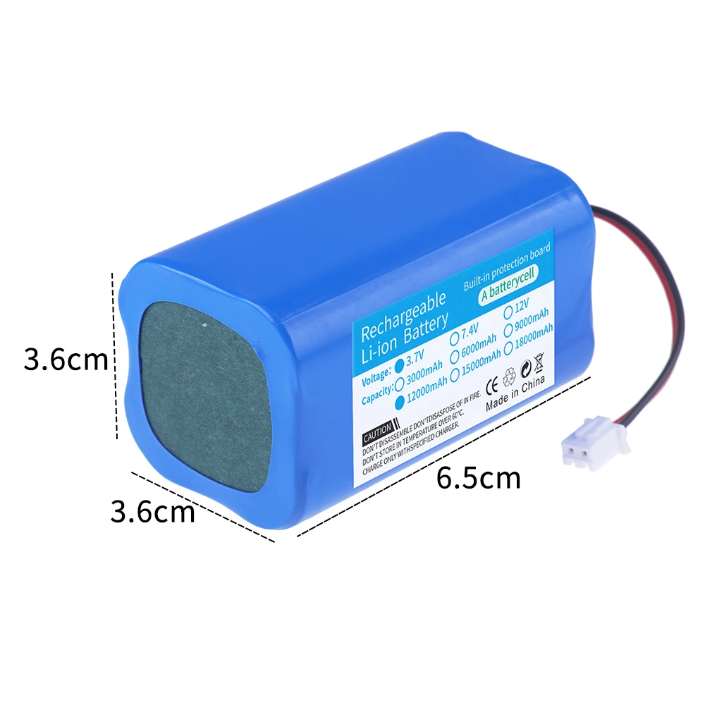 4.2V Emergency DIY Batteries 18650 Lithium-ion 3.7V 12000mah Rechargeable Battery Pack For Fishing LED Light Bluetooth Speaker