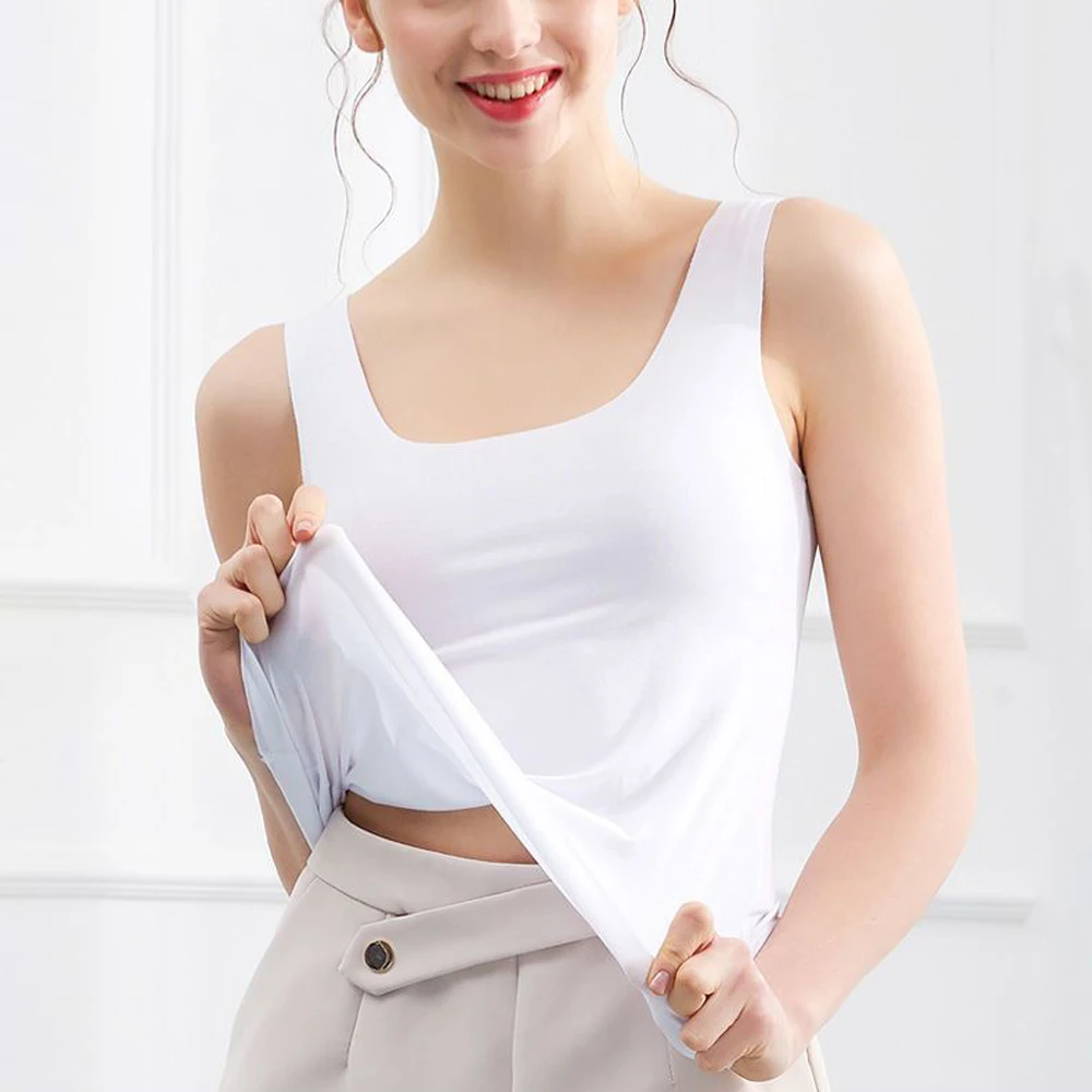 Students Sport Camisole Seamless Singlets Undershirt Crop Top Tank Female Elastic Thin Shiny Mini T Shirt Vest Women Clothes