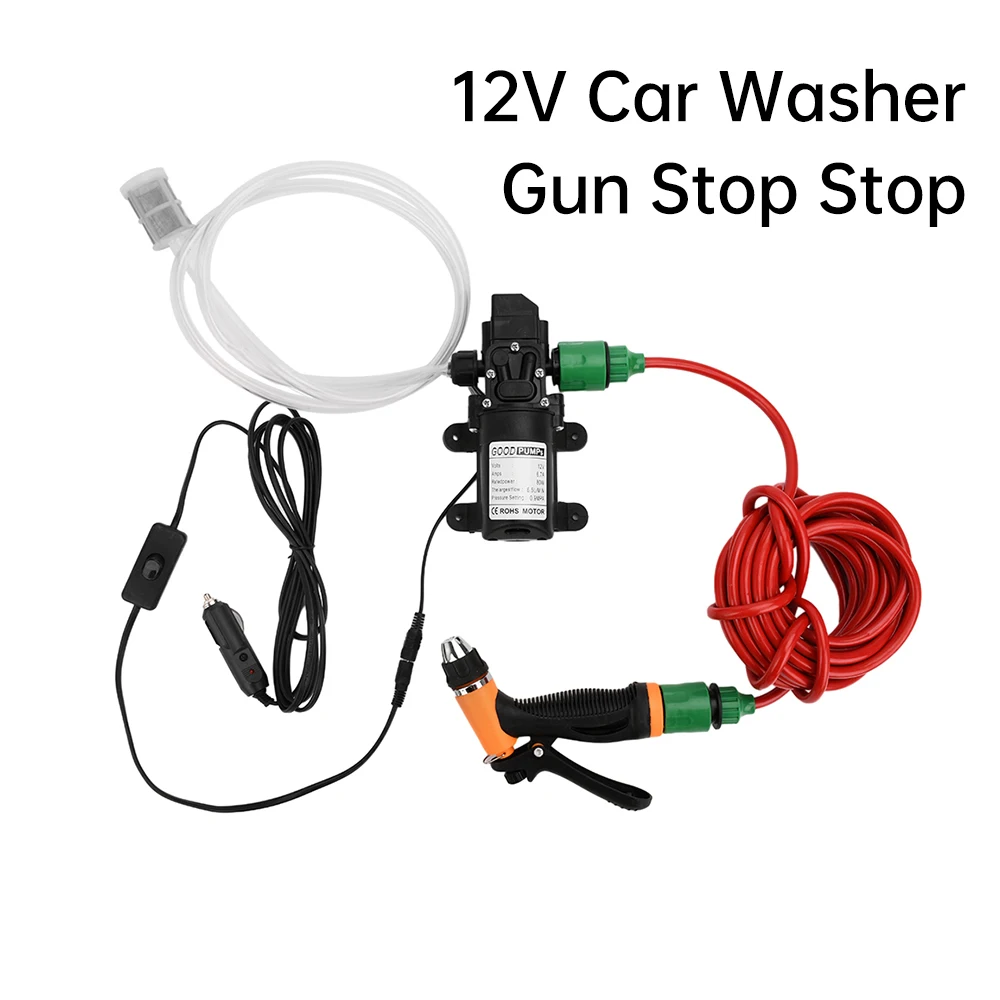 DC 12V Car Cleaning Gun Water Pump High Pressure Car Washing Care Portable Electric Cleaning Car Equipment Water Gun Set