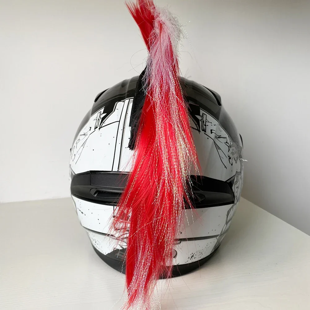 Mohawk helm Wig dekorasi sepeda motor, Wig helm sepeda motor, Wig dekorasi wajah penuh Off Road, stiker tempel rambut