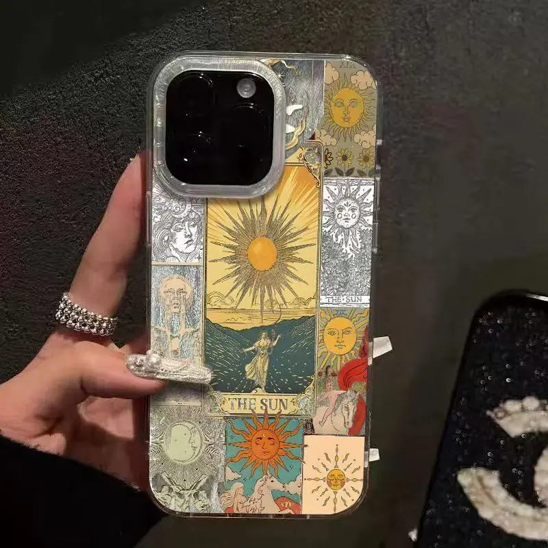 Чехол для телефона с древним и загадочным рисунком солнца для iPhone 11 12 13 14 15 16 17 Pro Max Air XS XR X 7 8 Plus 16E Жесткая задняя крышка