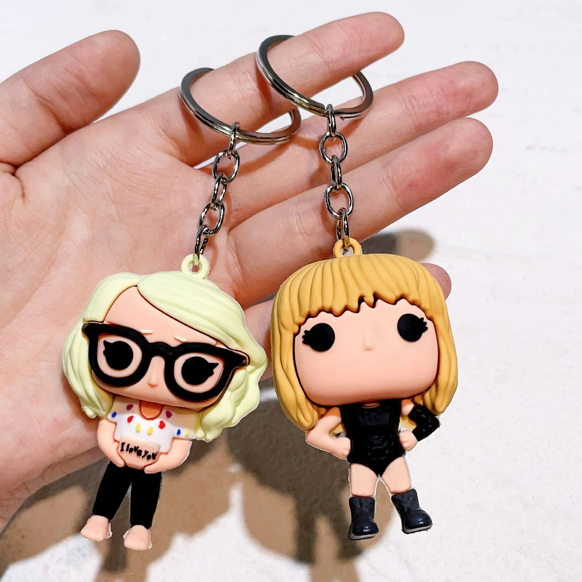 Singer Cortoon Keychains Silicone 3D Figure Keychain For Men Women Car Backpack Pendant Keychain Fans Gift Jewelry view 4