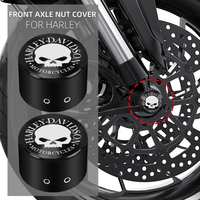 Motorcycle Skull Front Axle Nut Cover Caps Fits For Harley Sportster XL Softail Touring Road Street Glide Dyna Street Fat Bob