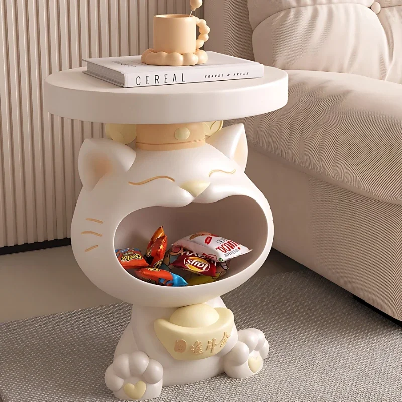 

Cream Style Big Mouth Lucky Cat Storage Side Table Floor-standing Ornaments Cute Bedroom Sofa Side Living Room Home Decorations