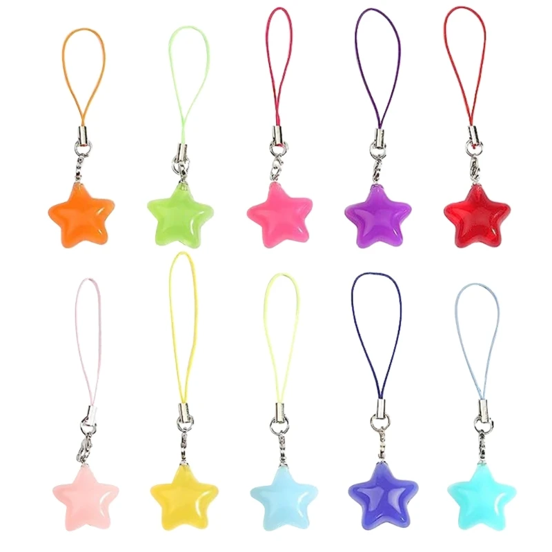 Five-Pointed Star Tags Lobster Clasp Pendant for DIY Keychain Jewelry Making F19D