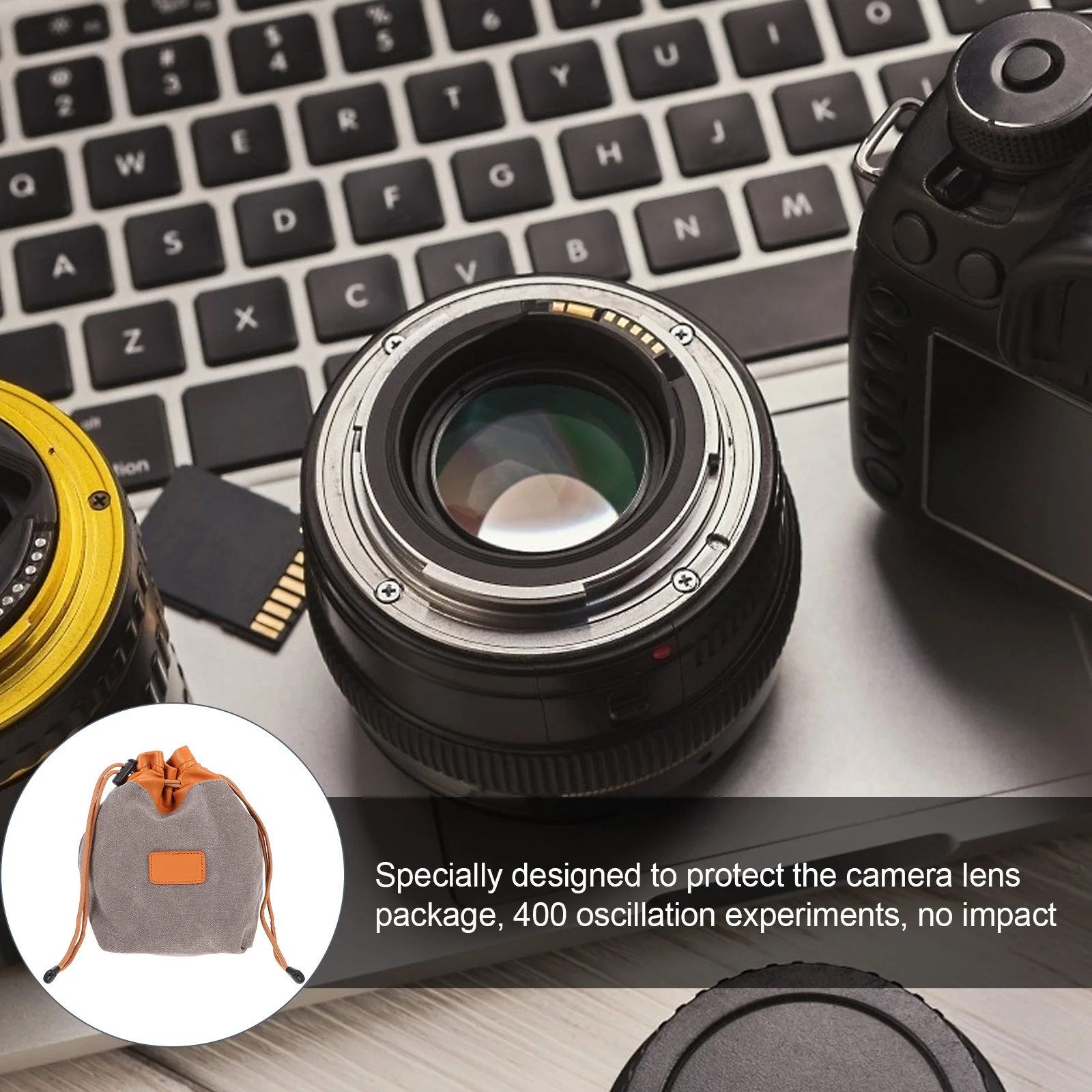 

1Pcs Waterproof Camera Bag Canvas Pouch Compact Portable Carrying Storage Case Drawstring Handbag for Lens Accessories