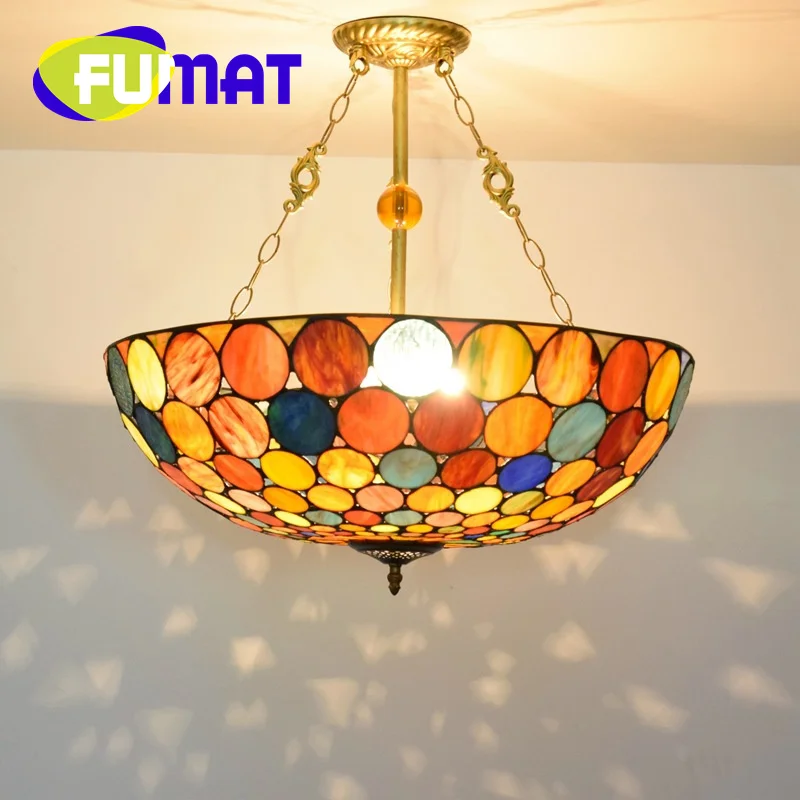 

FUMAT Tiffany stained glass chandelier Bohemian vintage style art Deco living Room Dining Room Bedroom Study suspended light