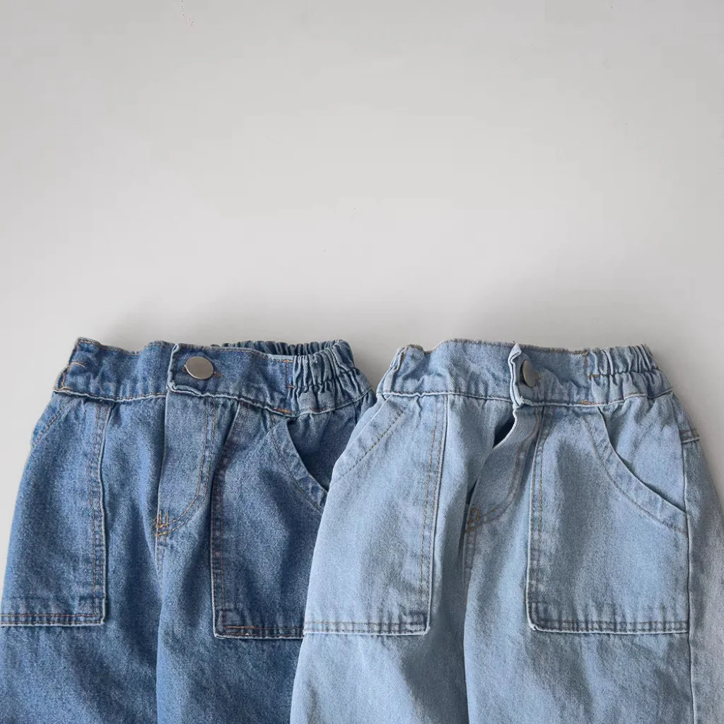 2025 printemps nouveau bébé pantalons décontractés enfants jean pour filles infantile garçon Denim pantalon enfant en bas âge sarouel enfants vêtements