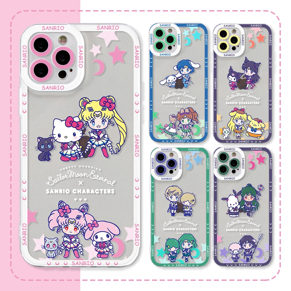 Sailors Sanrio Kitty Moon Phone Case for Samsung Galaxy A71 A55 A54 A53 A52 A51 A34 A33 A32 A23 A14 A13 A12 4G 5G Border Cover