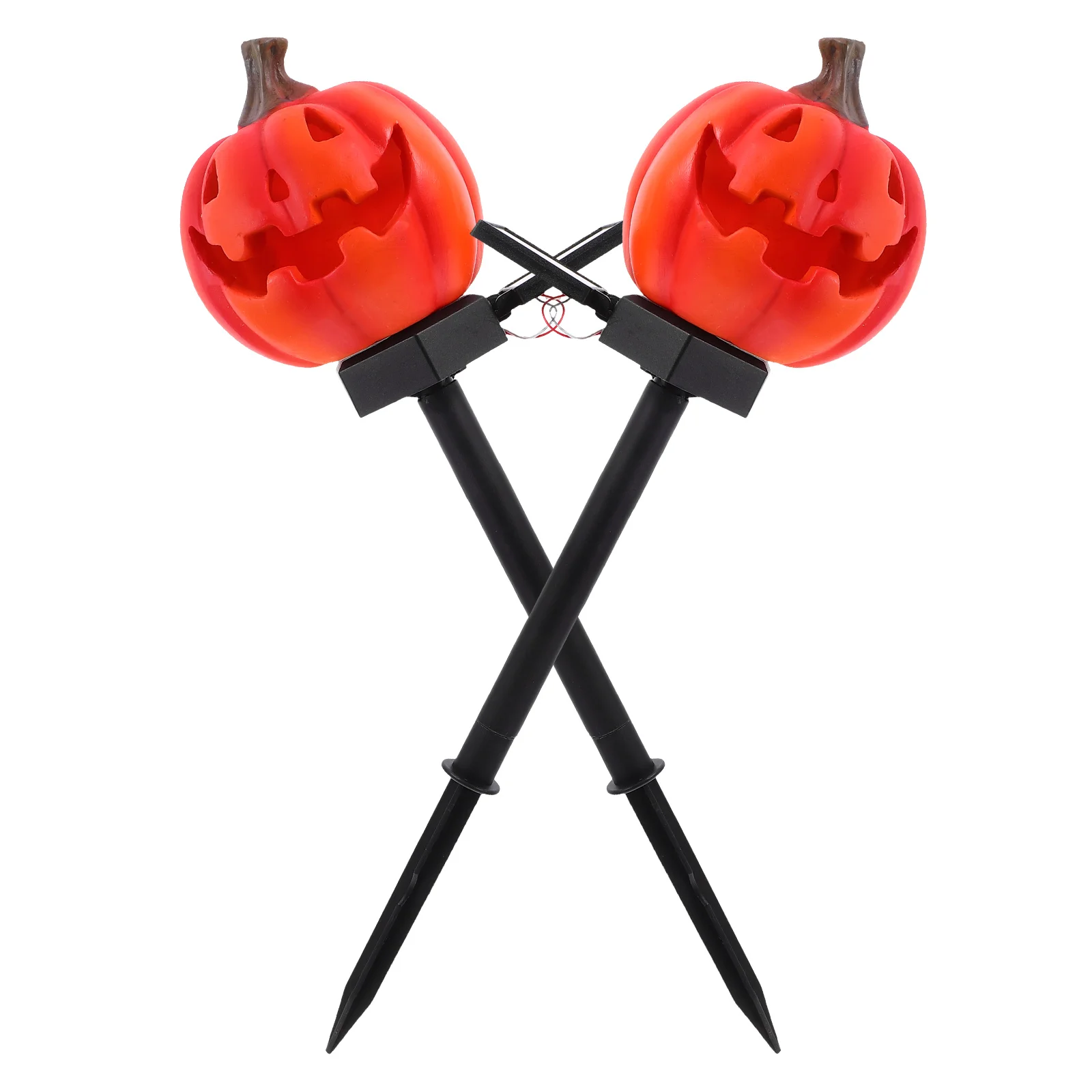 

2pcs Pumpkin Ghost Light Halloween Outdoor Stake Lamp Decorative Garden Solar Lights Pathway Yard Decoration Solar Powered