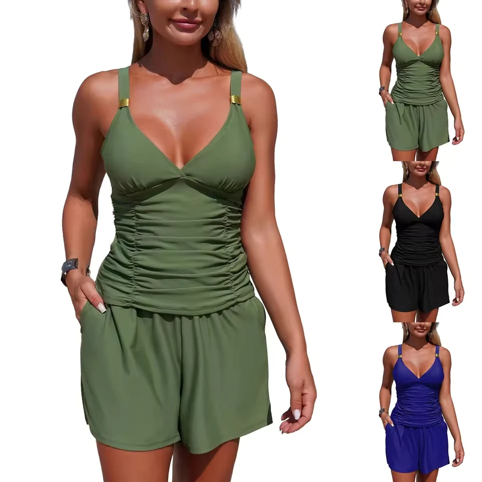 

Women High Waisted Bikini Sexy Push Up Two Piece Swimsuits Vintage Swimsuit Two Piece Retro Ruched Women'S Bikinis And Tankinis