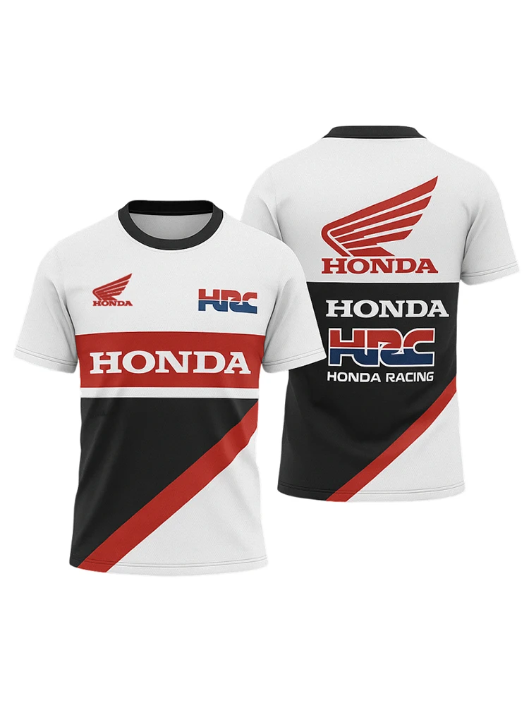 AliExpress Summer Honda HRC Racing T-shirt for Men, Breathable Sweat Wicking Cycling Shirt, Comfortable Motorcycle Racing Top