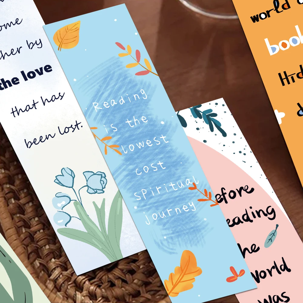 30pcs Reading Themes Bookmark Simple Literary Reading Pages Books Annotated Card Creative Gift Stationery Supplies For Students