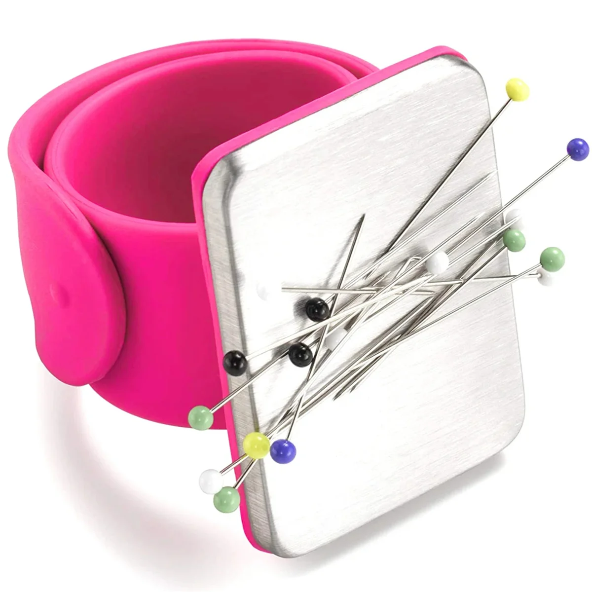 Magnetic Sewing PinCushion Wrist Needle Pad Safe Bracelet Pin Cushion Storage Sewing Pins Wristband Pin Holder 4 Colors