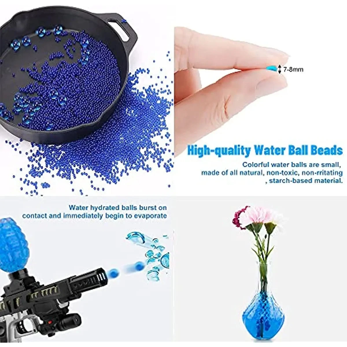 Pistolas de bolas de Gel en forma de perla para decoración de bodas, bolas de agua en crecimiento de barro, cristal, suelo, 10000 piezas