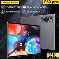 2025 New Tablet P60 PRO 5G 12inch HD Screen Android 14 Tab 16GB + 1TB Tablets Global Version 20000mAh Kids Tablet PC Dual SIM