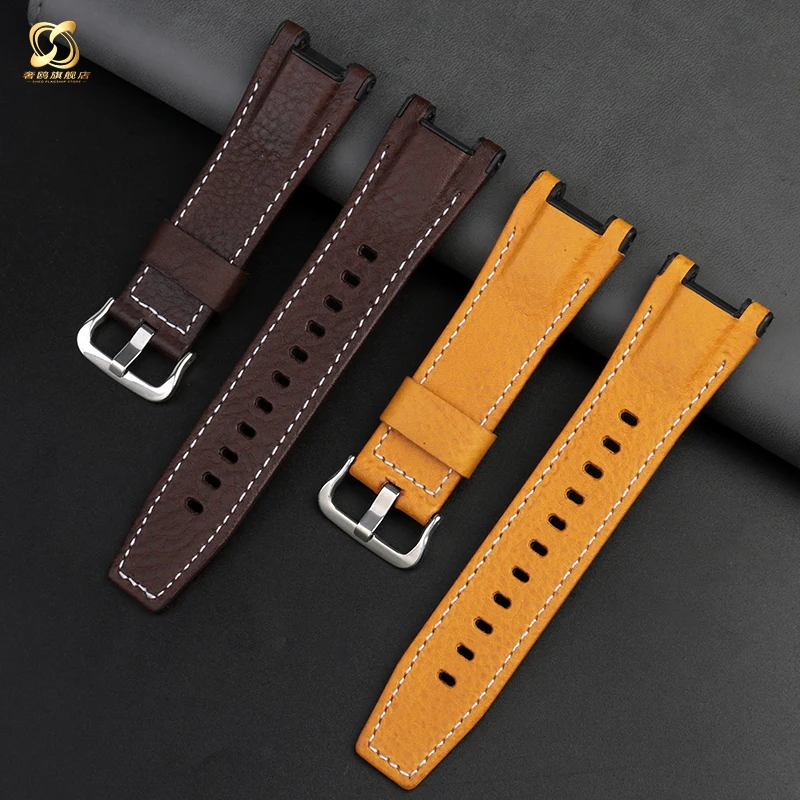 for Casio GST-S130/S110/S120/W130l/B100/W300 Strap Belt Genuine Leather Nylon Men\'s Watch Band Replacement bracelet Accessories