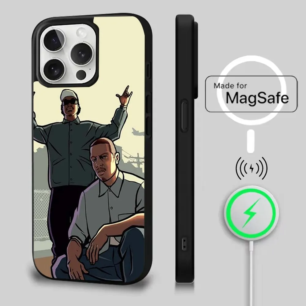 حافظة هاتف ذكي GTA Grand Theft Auto لهاتف iPhone 16,15,14,13,12,11,Pro,Max,Plus,Mini,Magsafe,حافظة شحن لاسلكية مغناطيسية