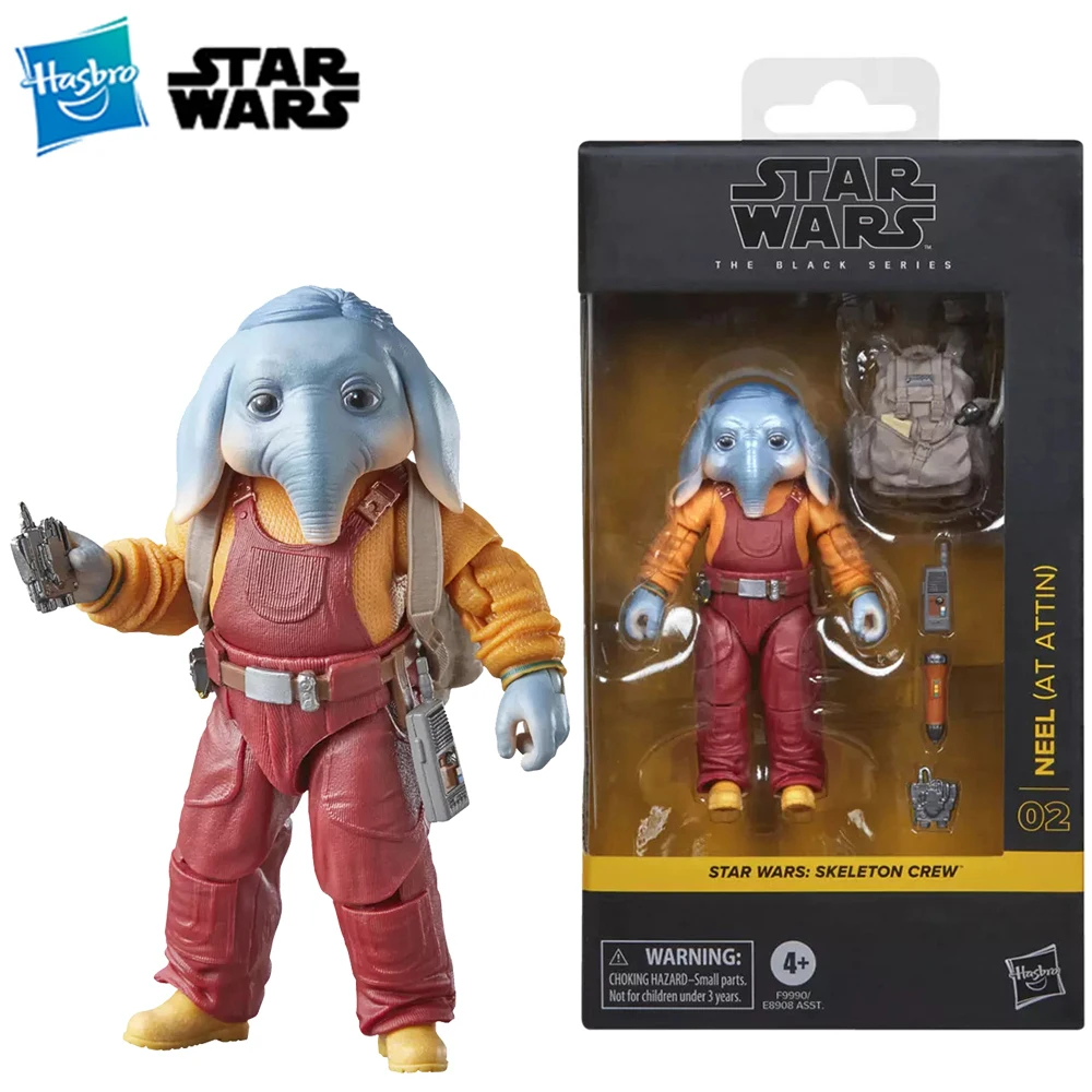 [En stock] Hasbro Star Wars Original la serie negra Neel (en Attin) (SKELETON CREW) 15cm Anime figura de acción modelo juguete regalos