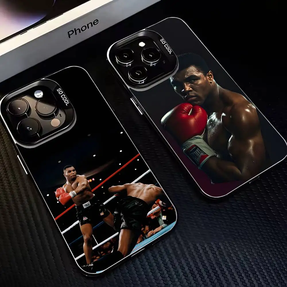 

M-Mike T-Tyson Boxer Phone Case For iPhone 16,15,14,13,12,11,Mini,Pro,MAX Black Matte Shockproof Cover