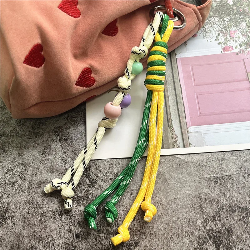 Mobile Phone Key Ring Lanyard DIY Accessories Keychain Lanyard Colorful Phone Pendant Car Cellular Keychain Bag Beaded Strap